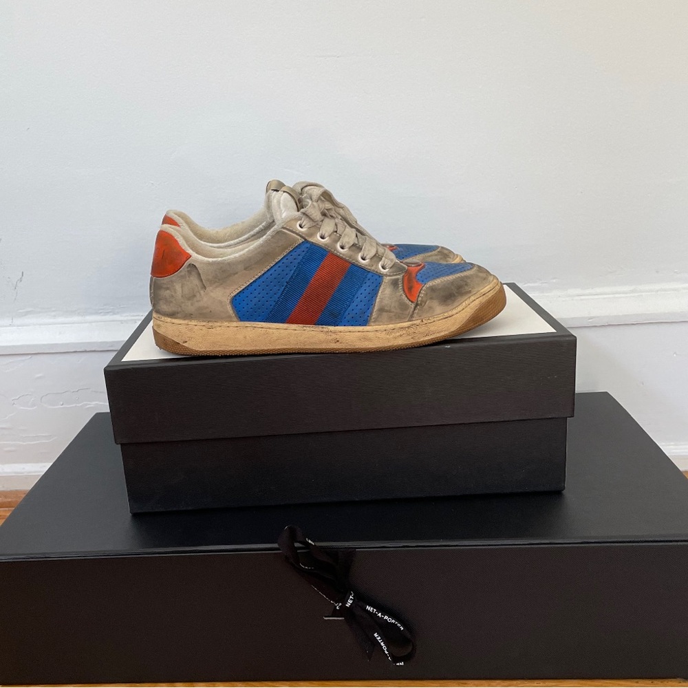 Gucci Mens Screener Leather Sneaker
